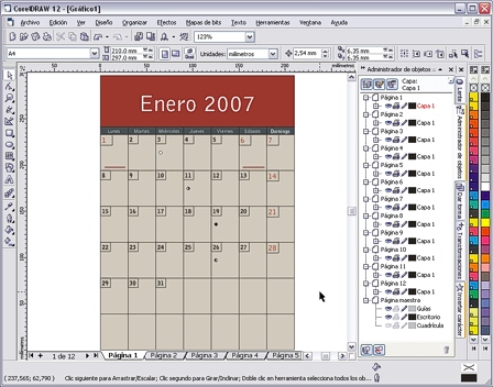 Calendario creado automáticamente