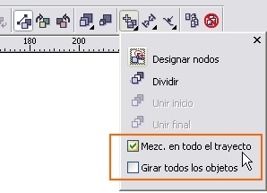 Opción de mezclar en todo el trayecto