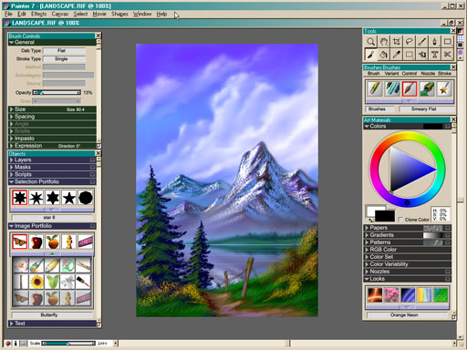 Captura de pantalla de Corel Painter 7