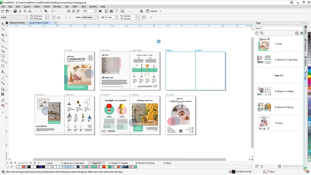 Páginas opuestas en CorelDRAW 2022