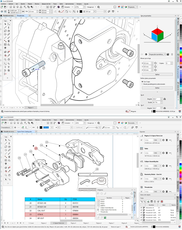 Capturas de pantalla de CorelDRAW Technical Suite