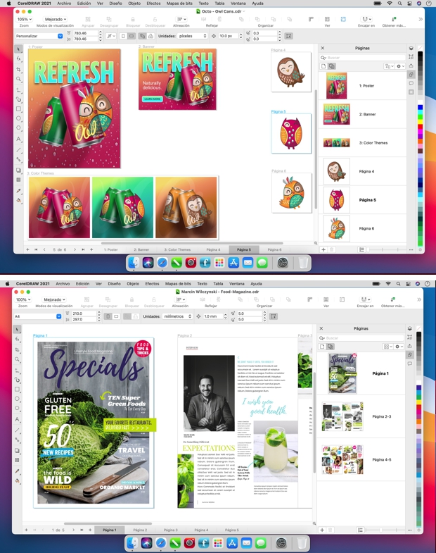 Capturas de pantalla CorelDRAW 2021 para macOS