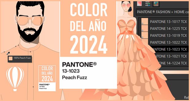 El color del año 2024 Pantone Peach Fuzz en CorelDRAW