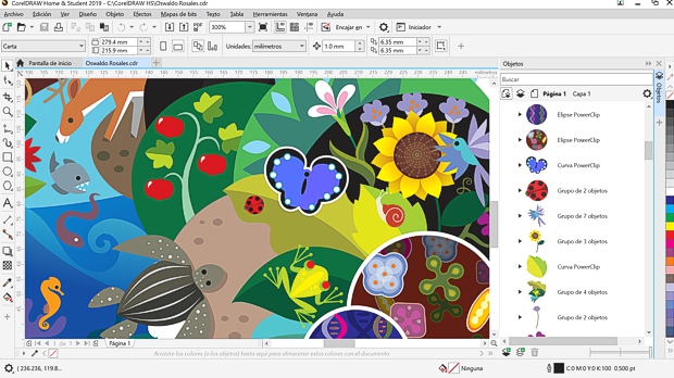 Captura de pantalla CorelDRAW Hogar y Estudiantes