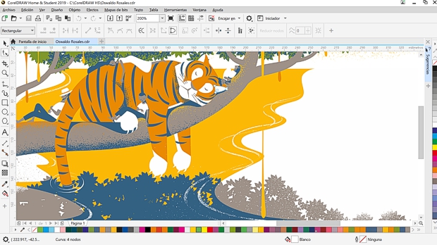 Captura de pantalla CorelDRAW 2019 Estudiantes