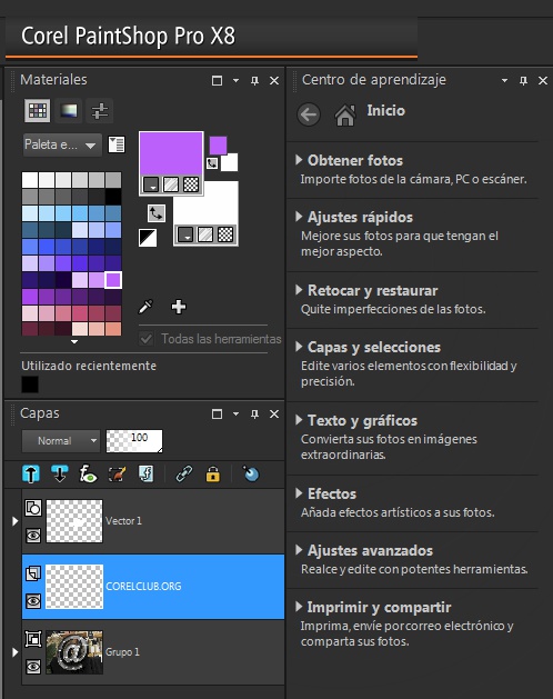 Aprendizaje en español de Corel Paint Shop Pro X8