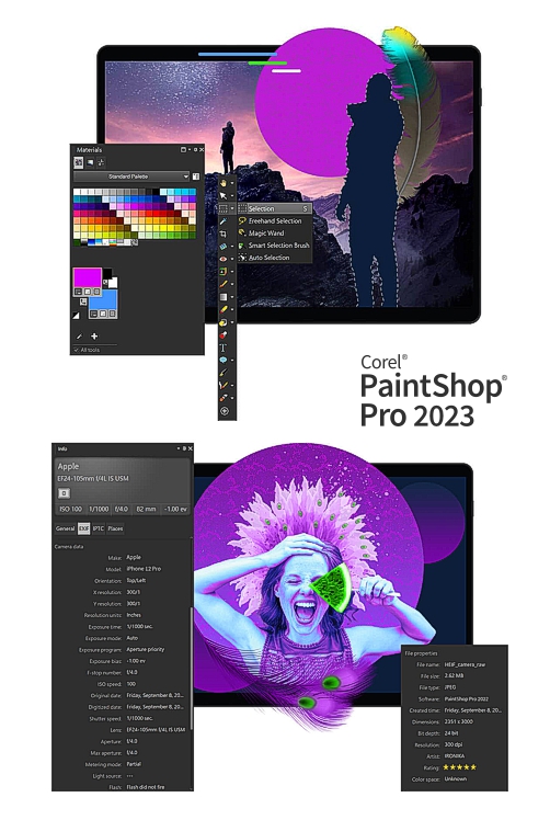 Capturas de pantalla de Corel PaintShop Pro 2023
