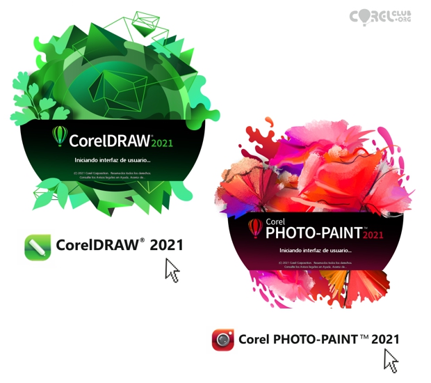 Splash screen de CorelDRAW y Photo-PAINT 2021