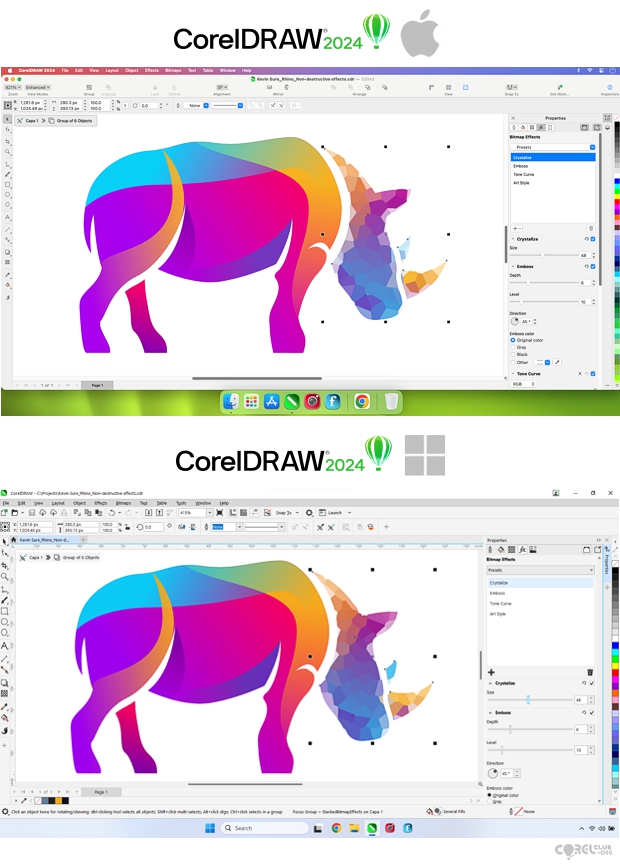 CorelDRAW 2024 está disponible para Windows y macOS