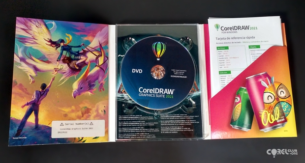 La versión en caja/DVD de CorelDRAW 2021