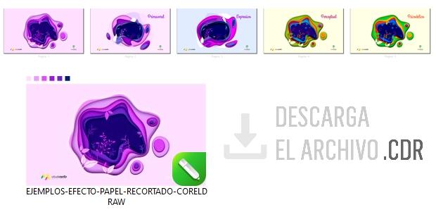 Descarga el archivo con los ejemplos del efecto aplicado en CorelDRAW