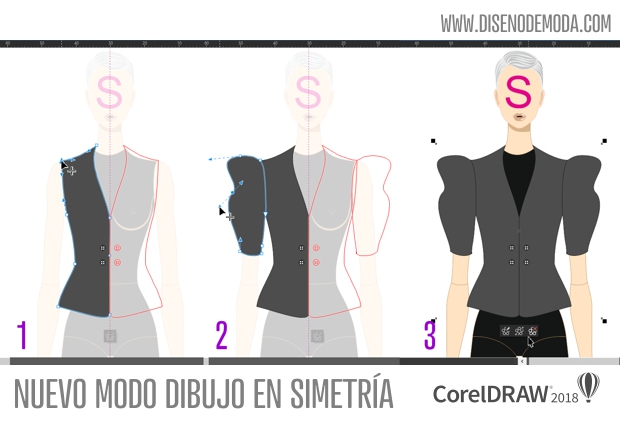 Diseño digital de moda con el modo simetría de CorelDRAW 2018