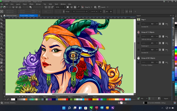 Captura de pantalla CorelDRAW 2022