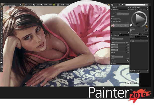 Pantalla de Corel Painter 2019