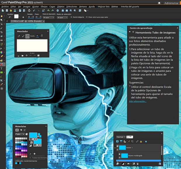 Captura de pantalla de Corel PaintShop PRO 2021 en español