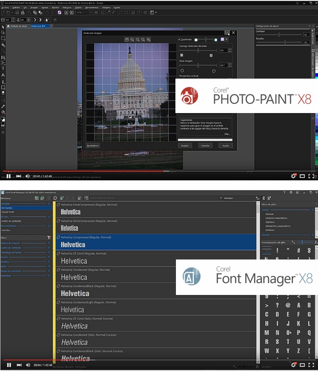 Corel PHOTO-PAINT X8 y Corel FONT MANAGER X8