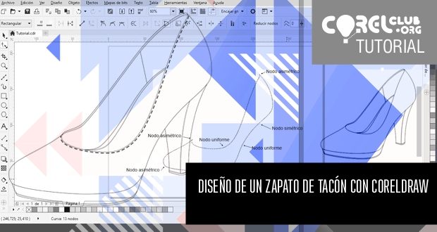 Diseño de un zapato de tacón con CorelDRAW