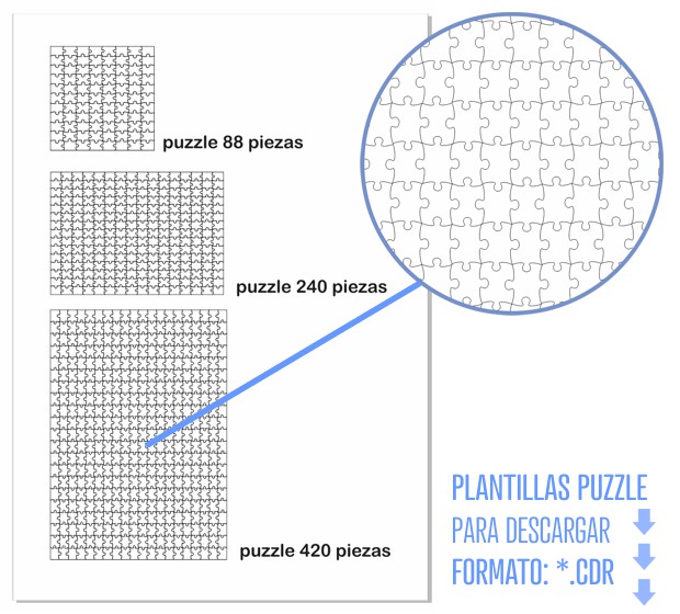 Plantillas vectoriales puzzle en formato CDR