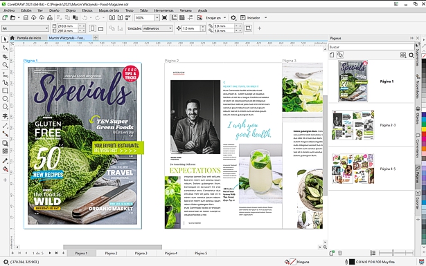 Vista multipágina en CorelDRAW 2021
