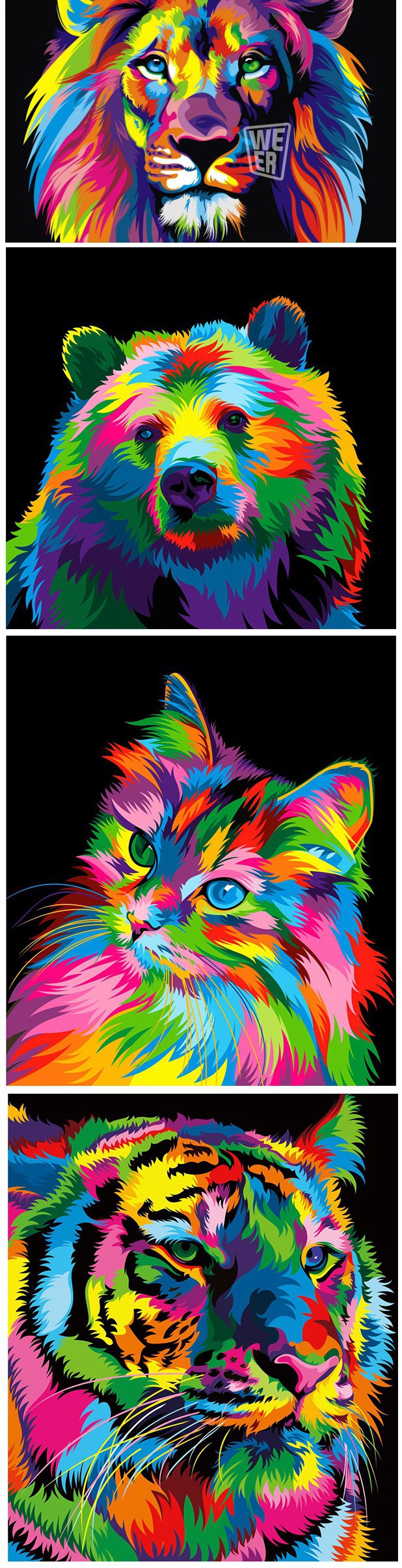 Ilustraciones de animales coloristas, vector-art