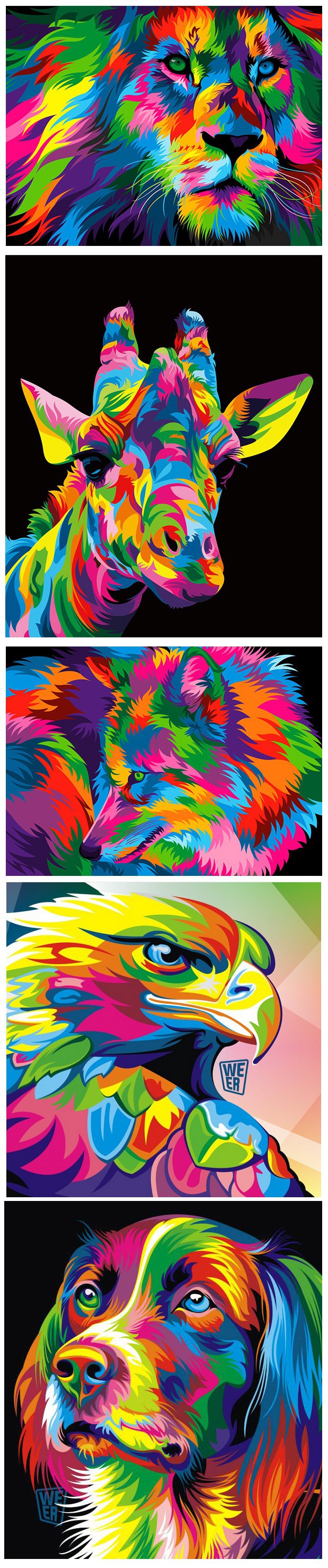 Colorful animal vector illustrations made in CorelDRAW