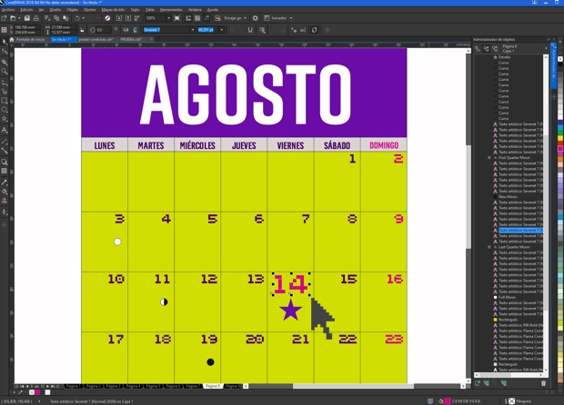 Desagrupar objetos del calendario