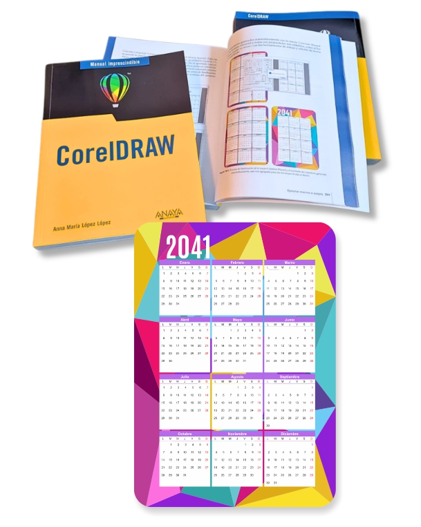Ejemplo de creación de un calendario en CorelDRAW en el libro Manual Imprescindible de CorelDRAW