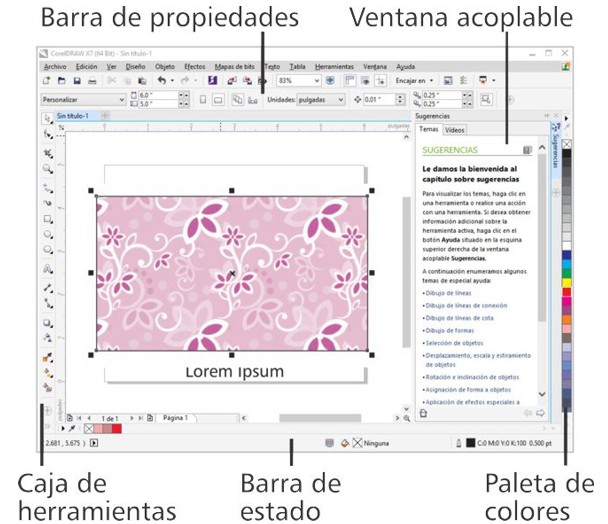 Elementos pantalla CorelDRAW