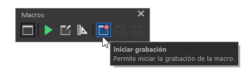 Barra de herramientas de MACROS en CorelDRAW