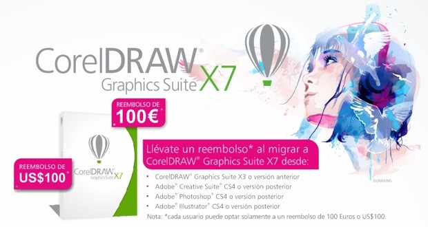 Promoción reembolso de 100 Euros o USD al comprar CorelDRAW X7