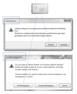 Tecla para restaurar PAINTER Y PAINTSHOP Pro