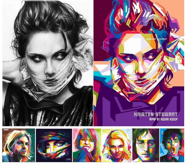 Retratos estilo WPAP de Asdar Kodop