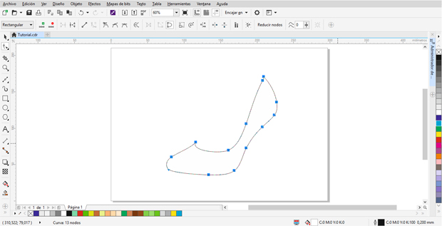 Los nodos del trayecto vectorial