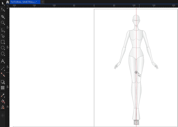 Centrando la simetría sobre el maniquí