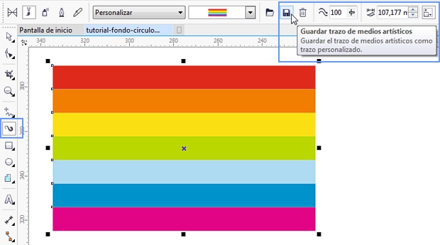 Guardando el motivo como Pincel de Medios Artísticos en CorelDRAW