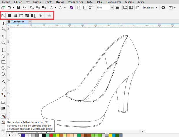 Opciones de relleno en CorelDRAW