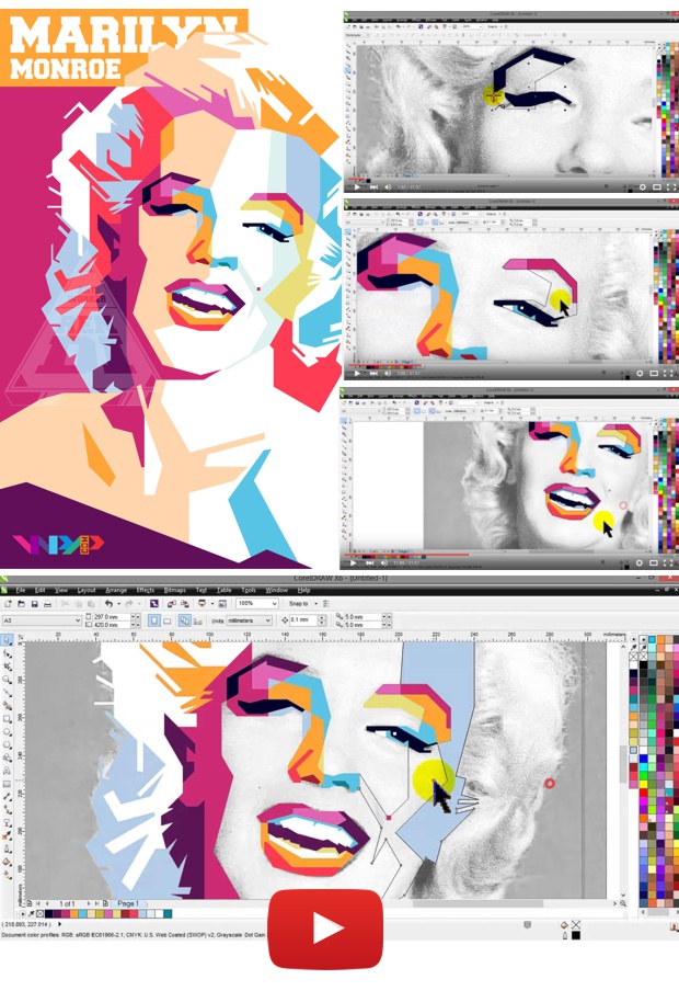 Video Tutorial retrato WPAP con CorelDRAW