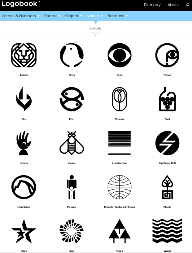 Categorías de logotipos en LOGOBOOK